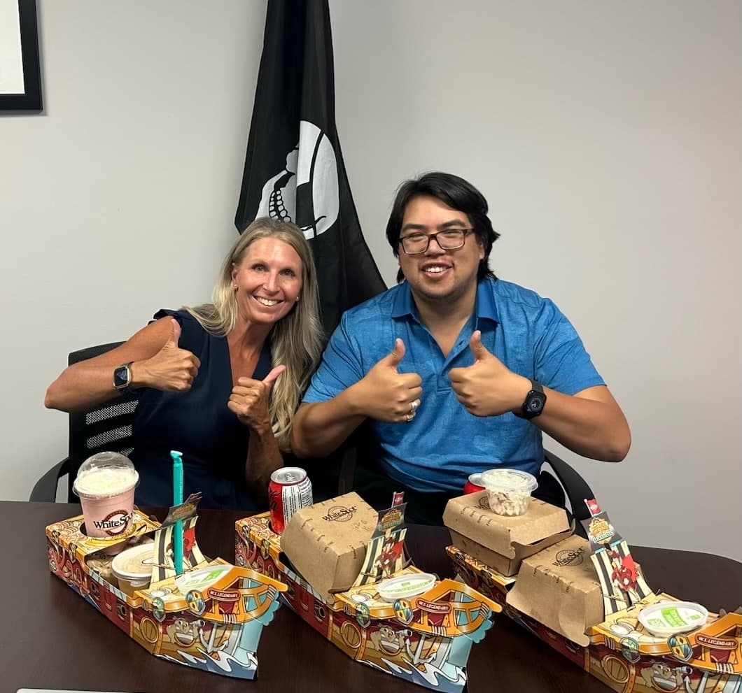 Chelsa Meadus visiting a local business