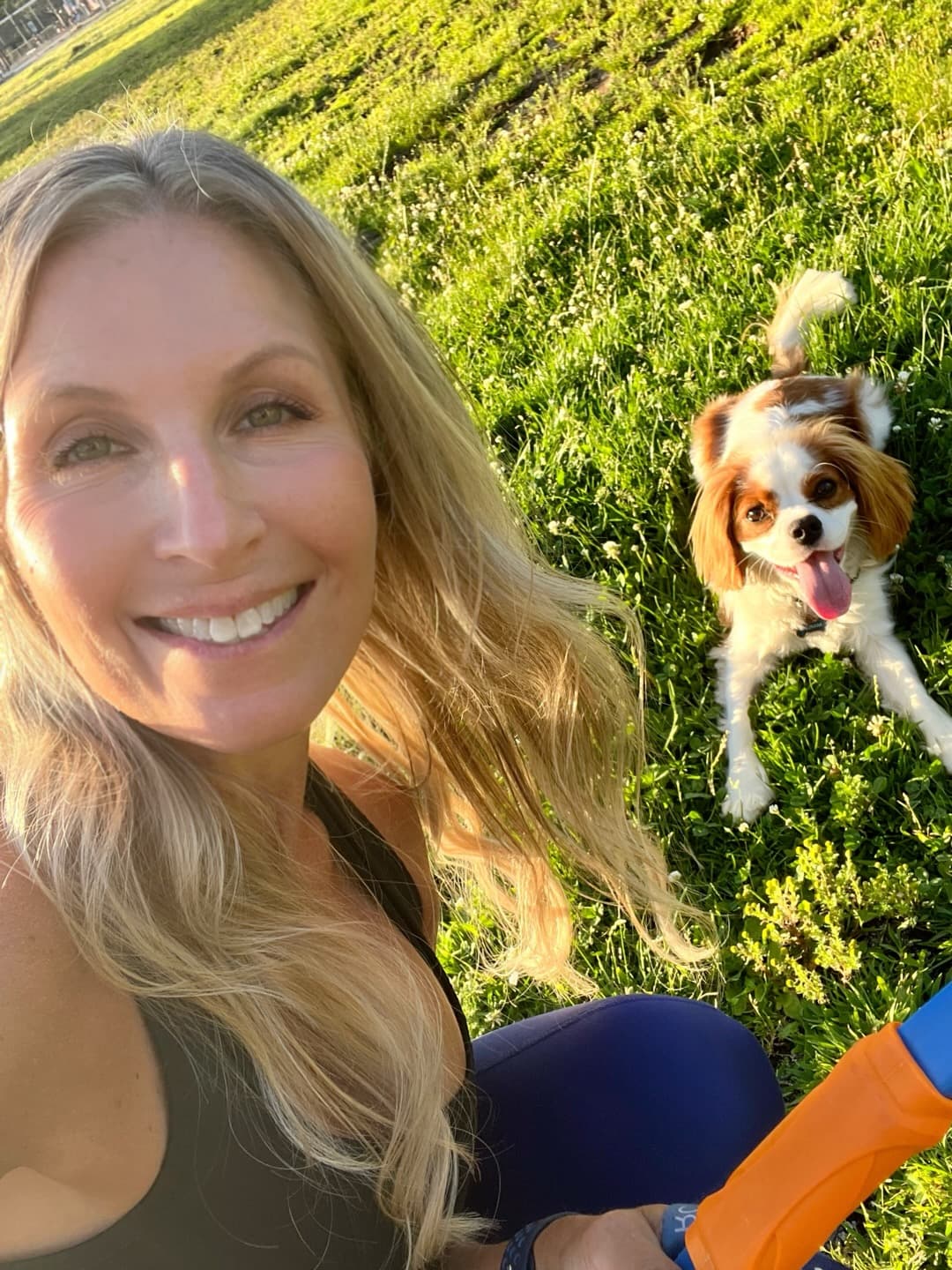 Chelsa Meadus on the trail with her dog
