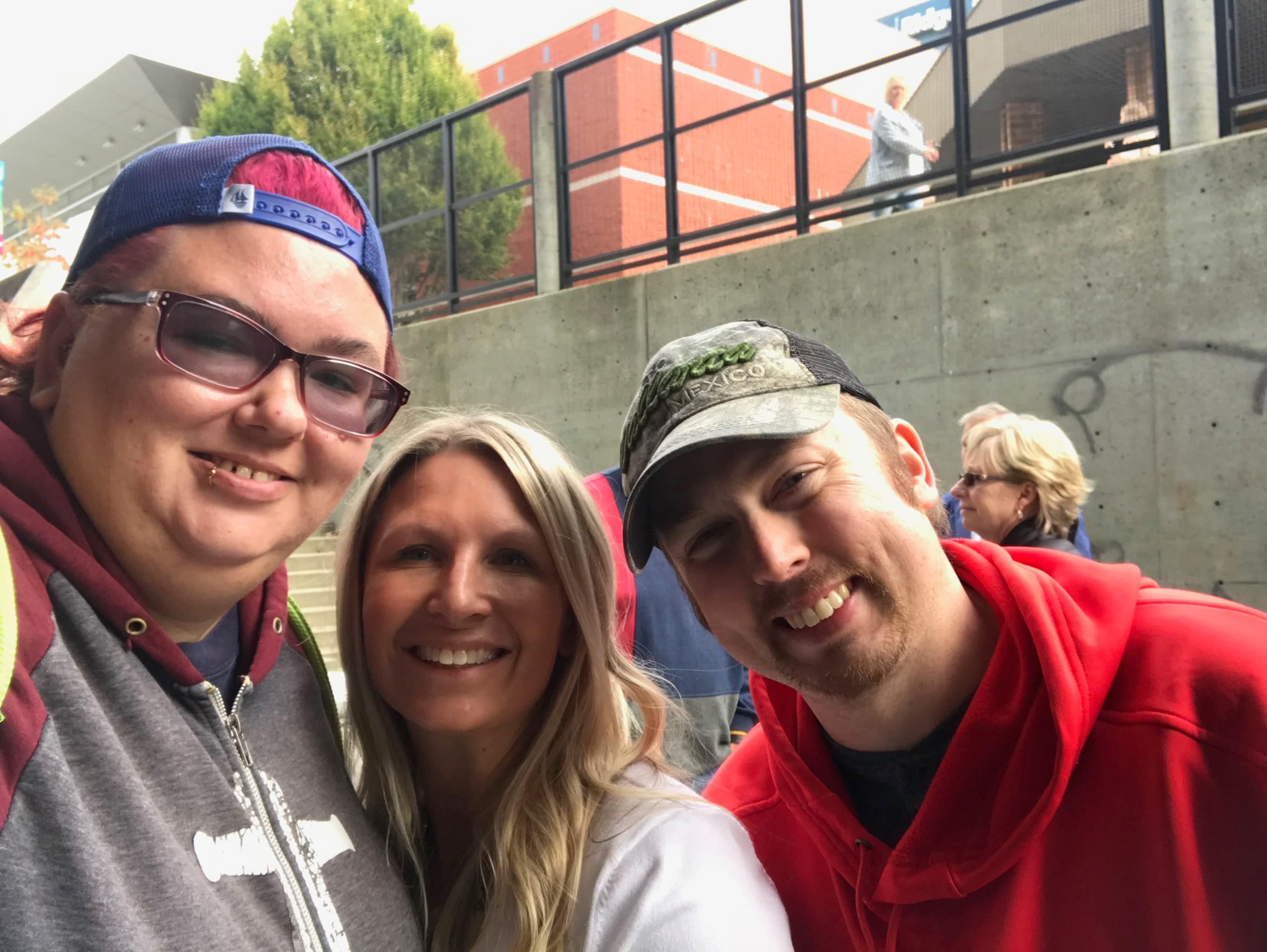Chelsa Meadus with community members