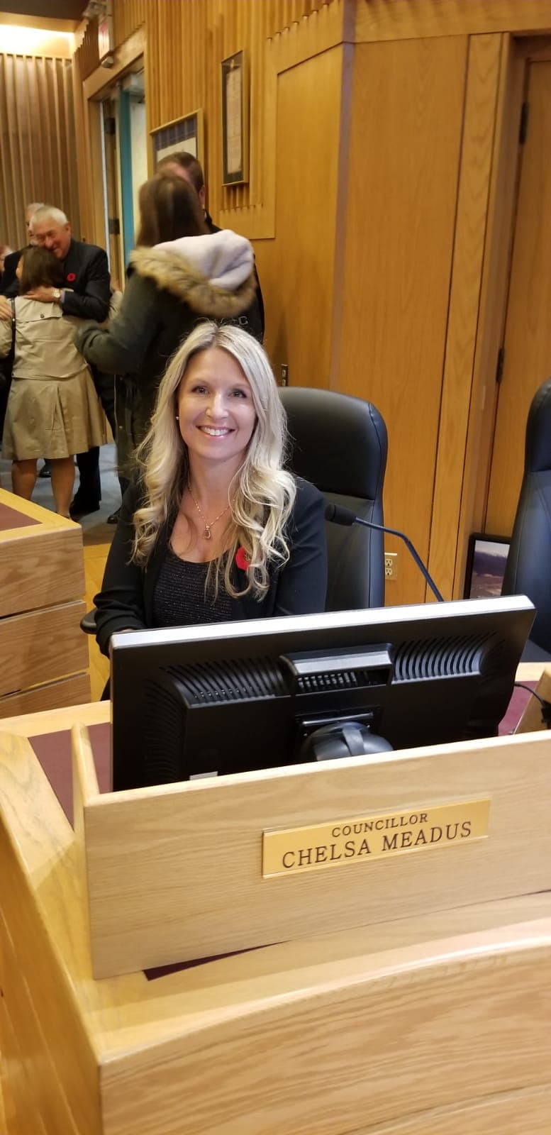 Chelsa Meadus at the Maple Ridge council chambers
