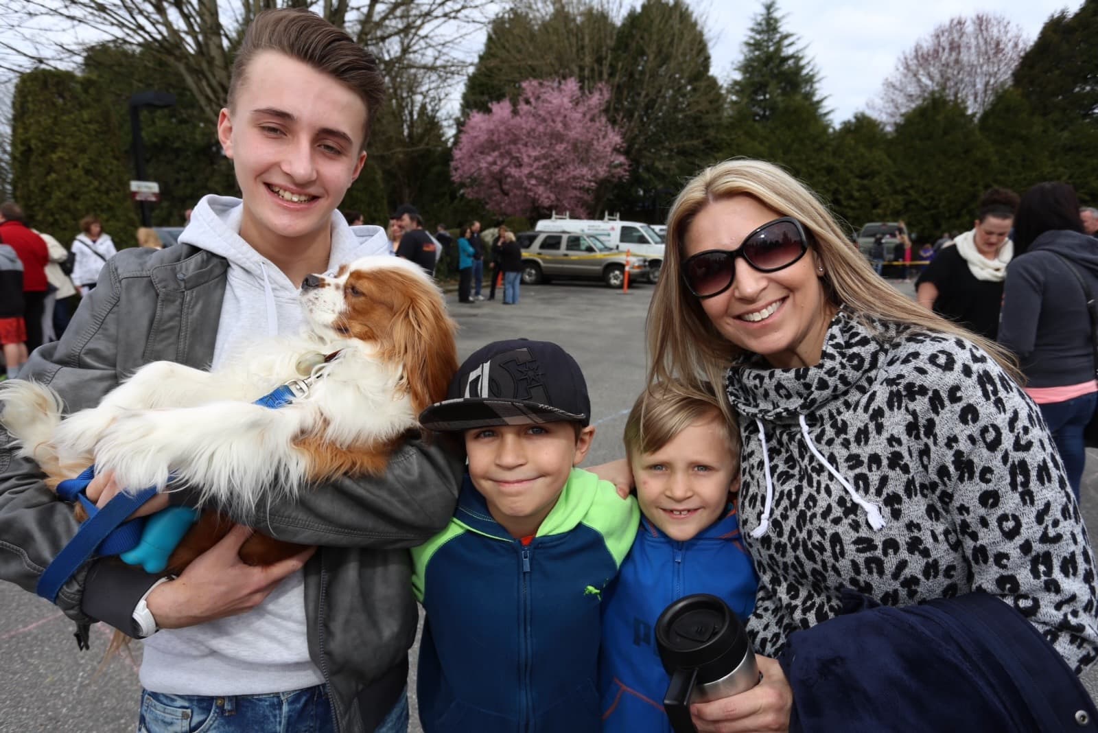 Chelsa Meadus with family in the community