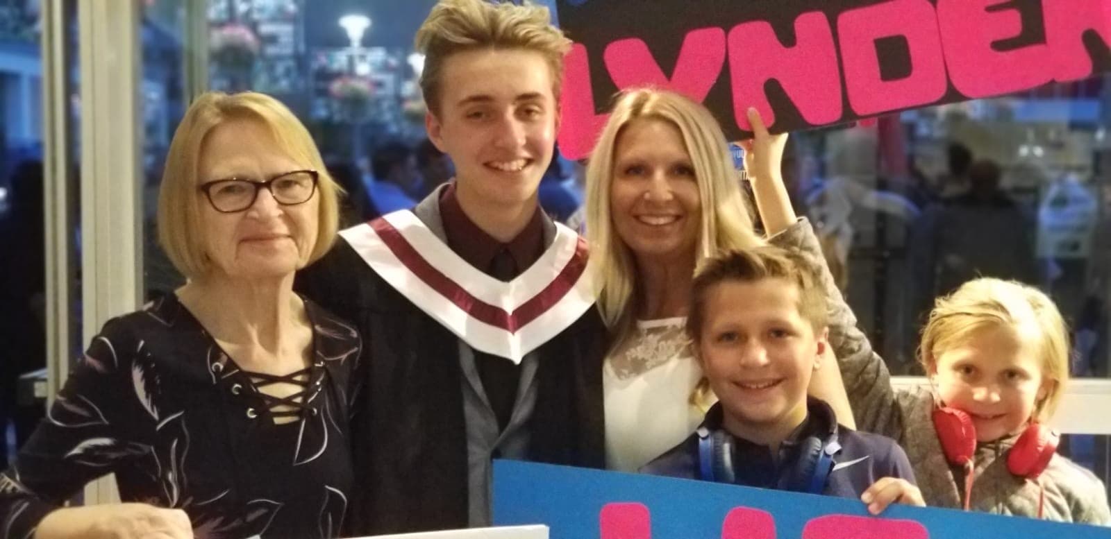 Chelsa Meadus with family at a graduation
