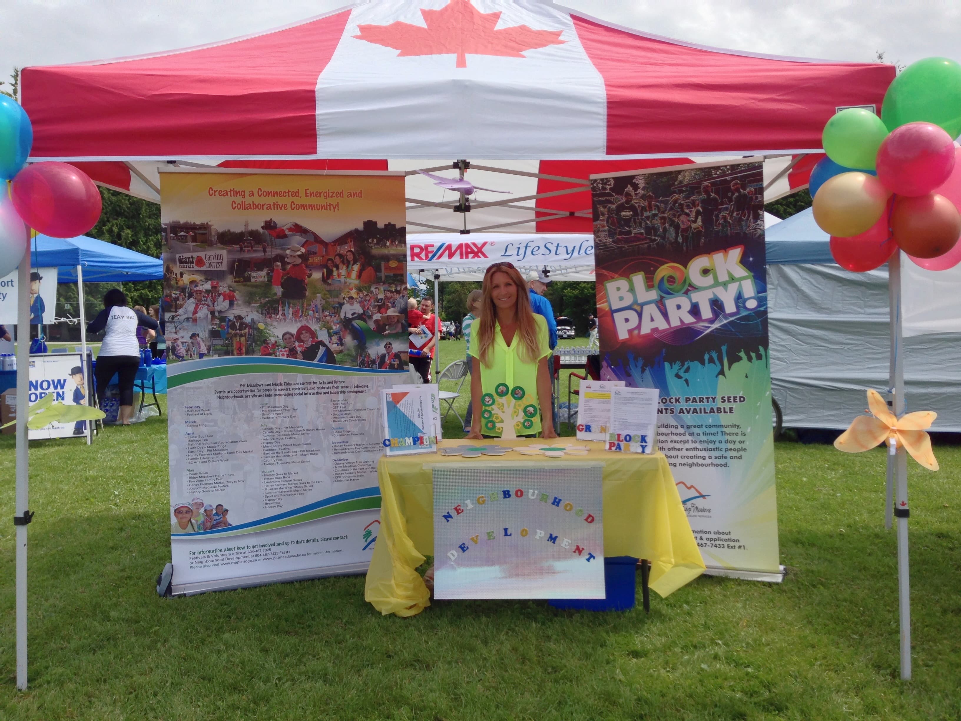 Chelsa Meadus at a Neighbourhood Development and Block Party community booth